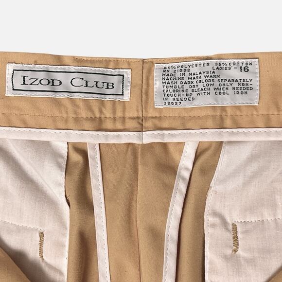 Izod Club Shorts Womens 16 Pleated High Waist 7” Inseam Peach Golf Casual Vtg - Picture 3 of 7